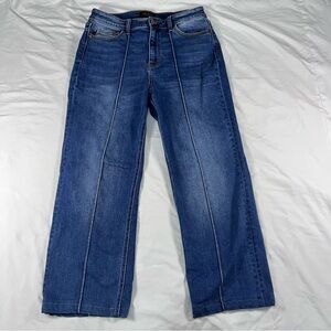 Judy Blue Straight Fit Jeans Women's 13/31W Center Seam Detail Blue